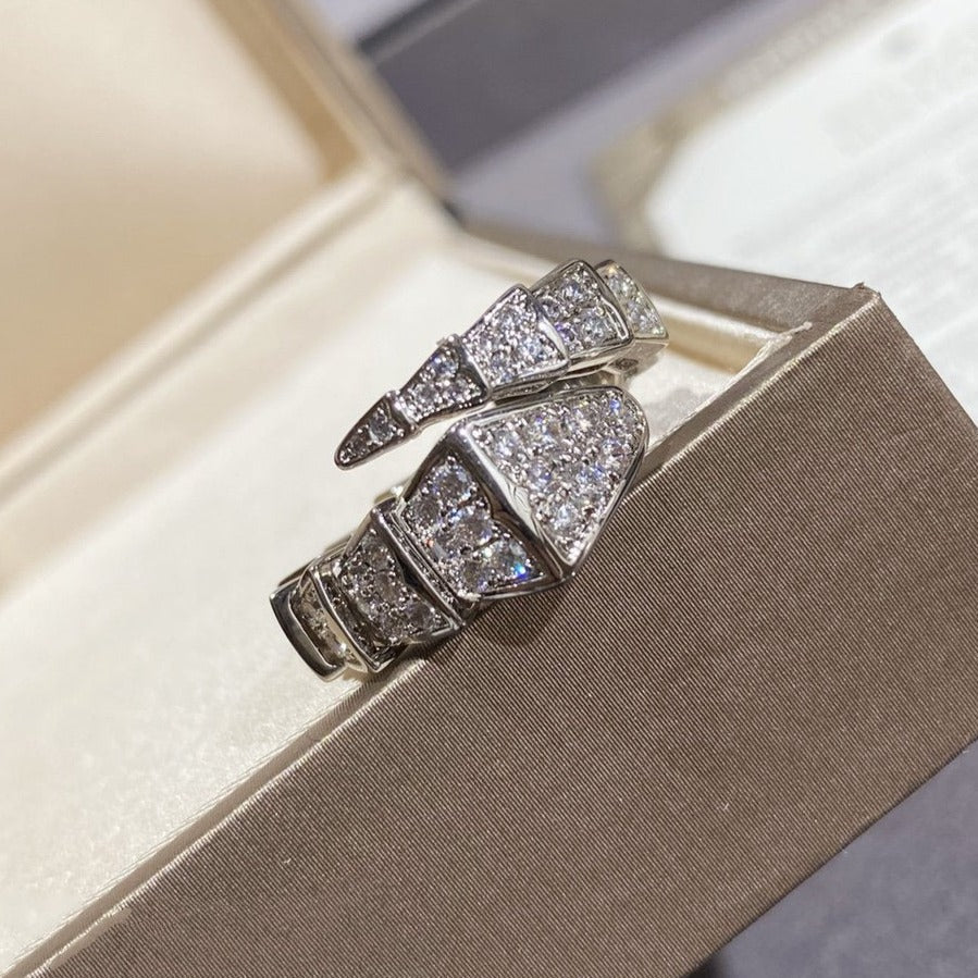 [Angela Jewellery]SERPENTI LARGE RING SILVER DIAMOND PAVED