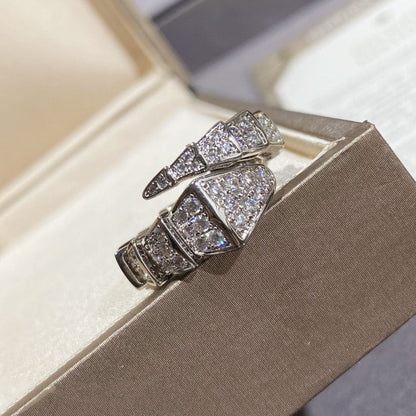 [Angela Jewellery]SERPENTI LARGE RING SILVER DIAMOND PAVED