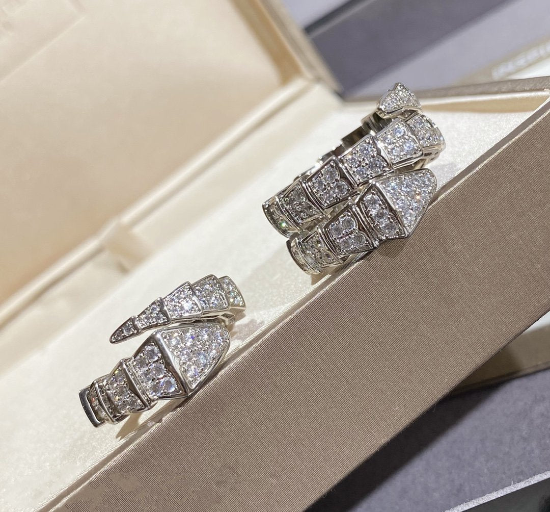 [Angela Jewellery]SERPENTI LARGE RING SILVER DIAMOND PAVED