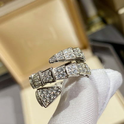 [Angela Jewellery]SERPENTI DOUBLE RING SILVER DIAMOND PAVED