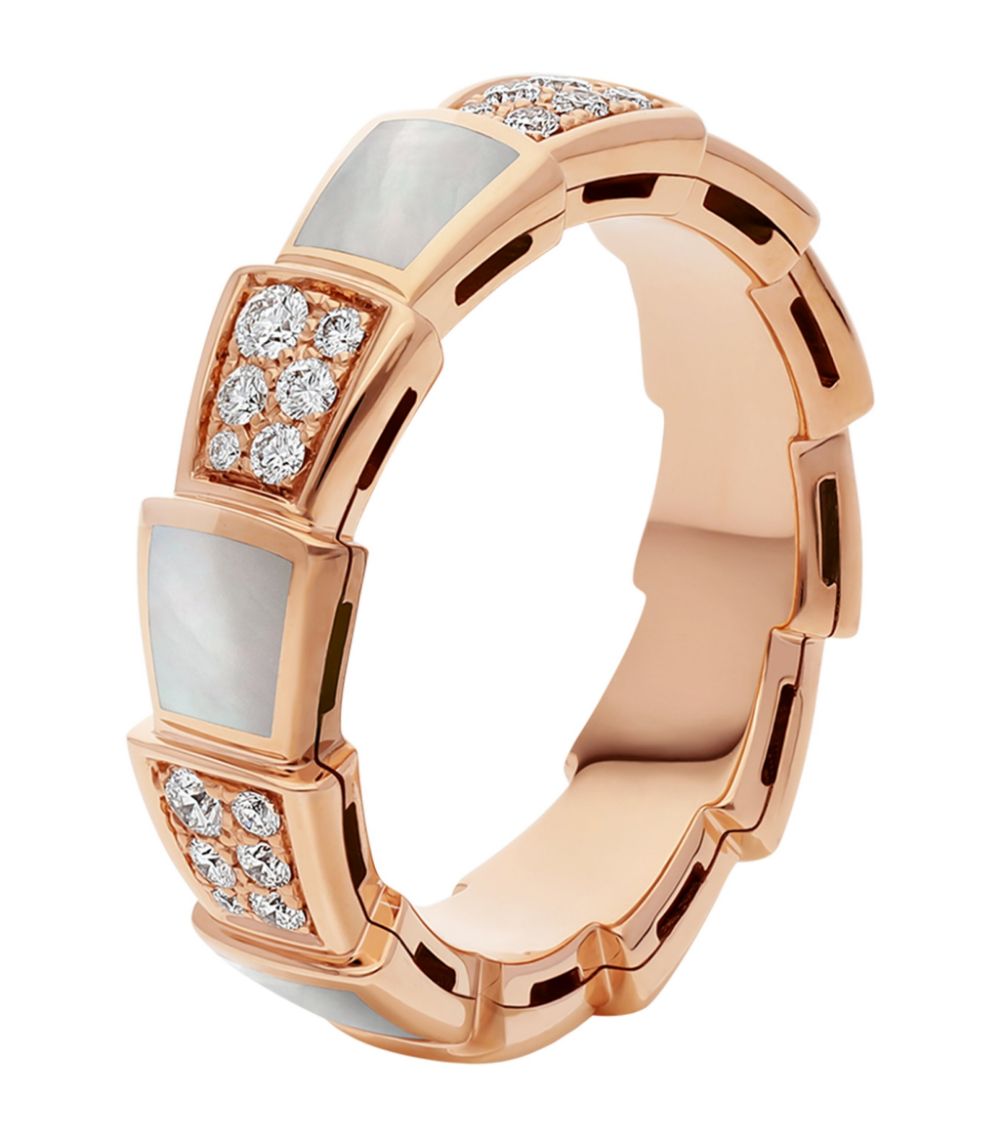 [Angela Jewellery]SERPENTI RING PINK GOLD MOP DIAMOND PAVED 4MM
