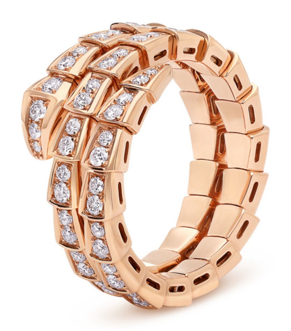 [Angela Jewellery]SERPENTI RING PINK GOLD DIAMOND DOUBLE ROW
