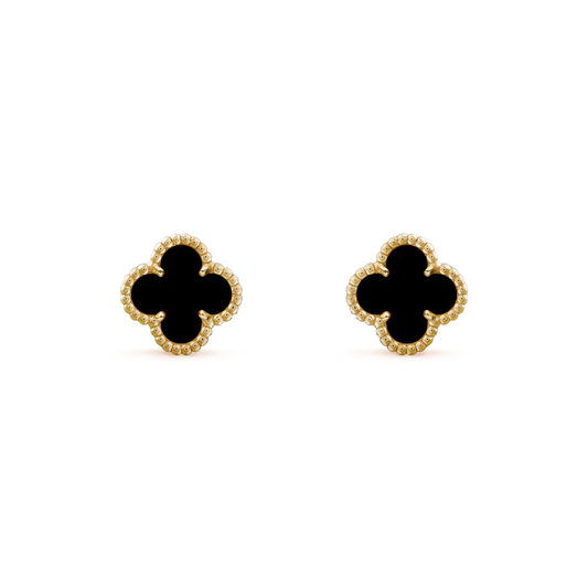 [Angela Jewellery]CLOVER MINI 9.5MM BLACK MOP EARRINGS