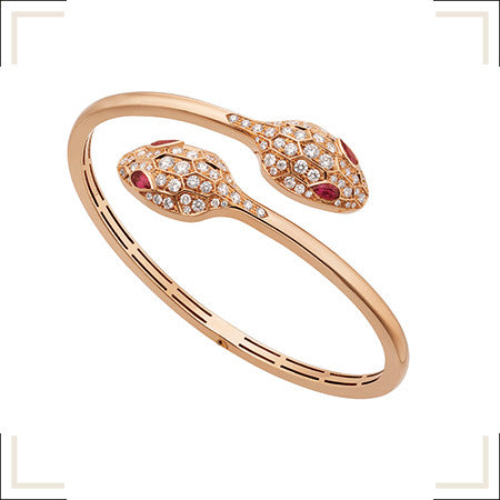 [Angela Jewellery]SERPENTI BRACELET PINK GOLD DIAMOND DOUBLE SNAKE