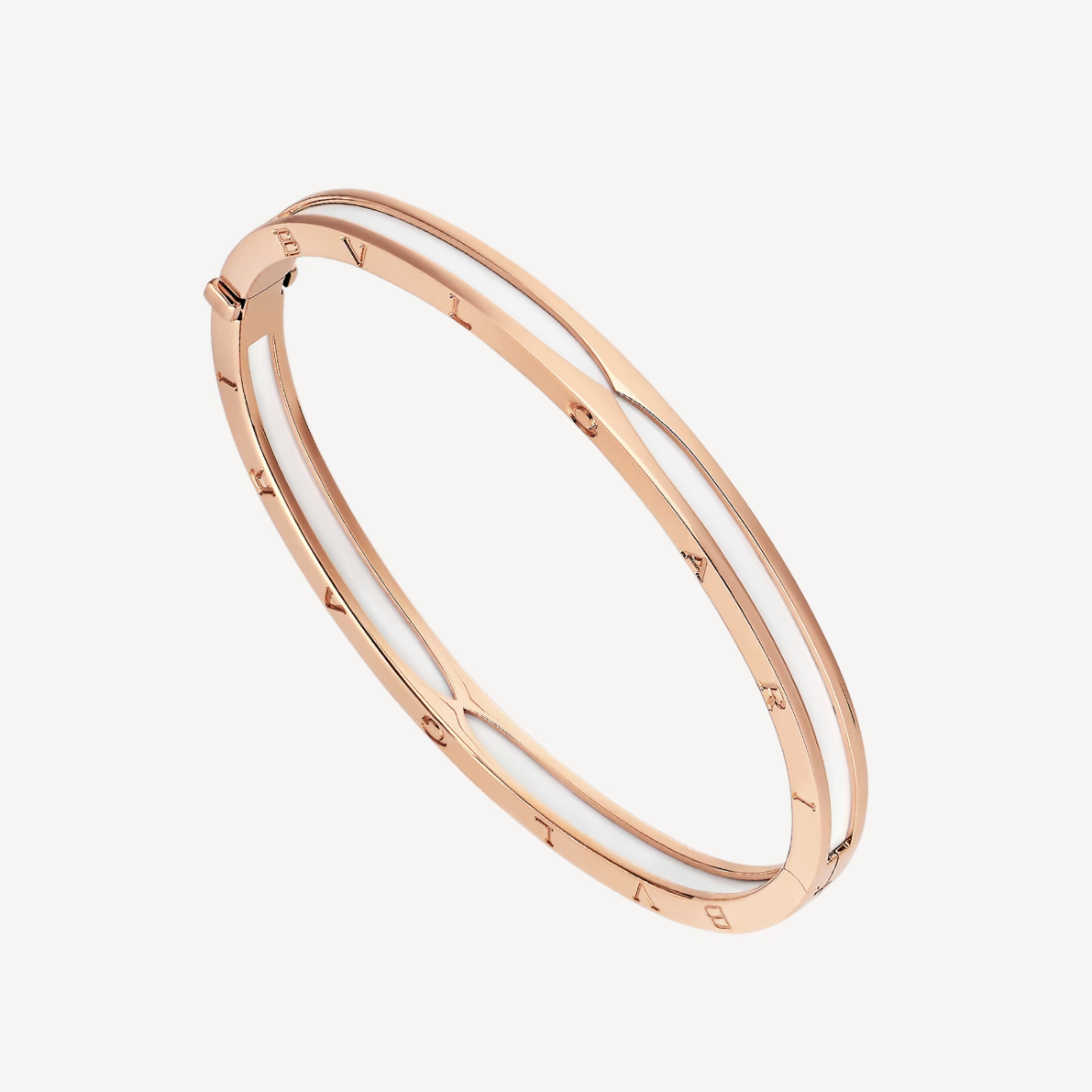 [Angela Jewellery]ZERO 1 PINK GOLD WITH WHITE CERAMIC BRACELET