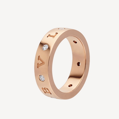 [Angela Jewellery]ZERO 1 ESSENTIAL PINK GOLD BAND WITH DIAMONDS RING