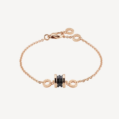 [Angela Jewellery]ZERO 1 SOFT PINK GOLD AND BLACK CERAMIC BRACELET