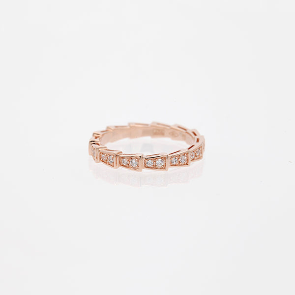 [Angela Jewellery]SERPENTI RING PINK GOLD DIAMOND PAVED 3MM