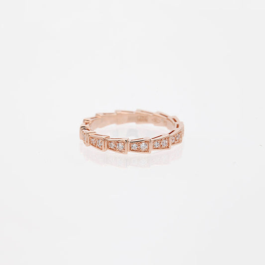 [Angela Jewellery]SERPENTI RING PINK GOLD DIAMOND PAVED 3MM