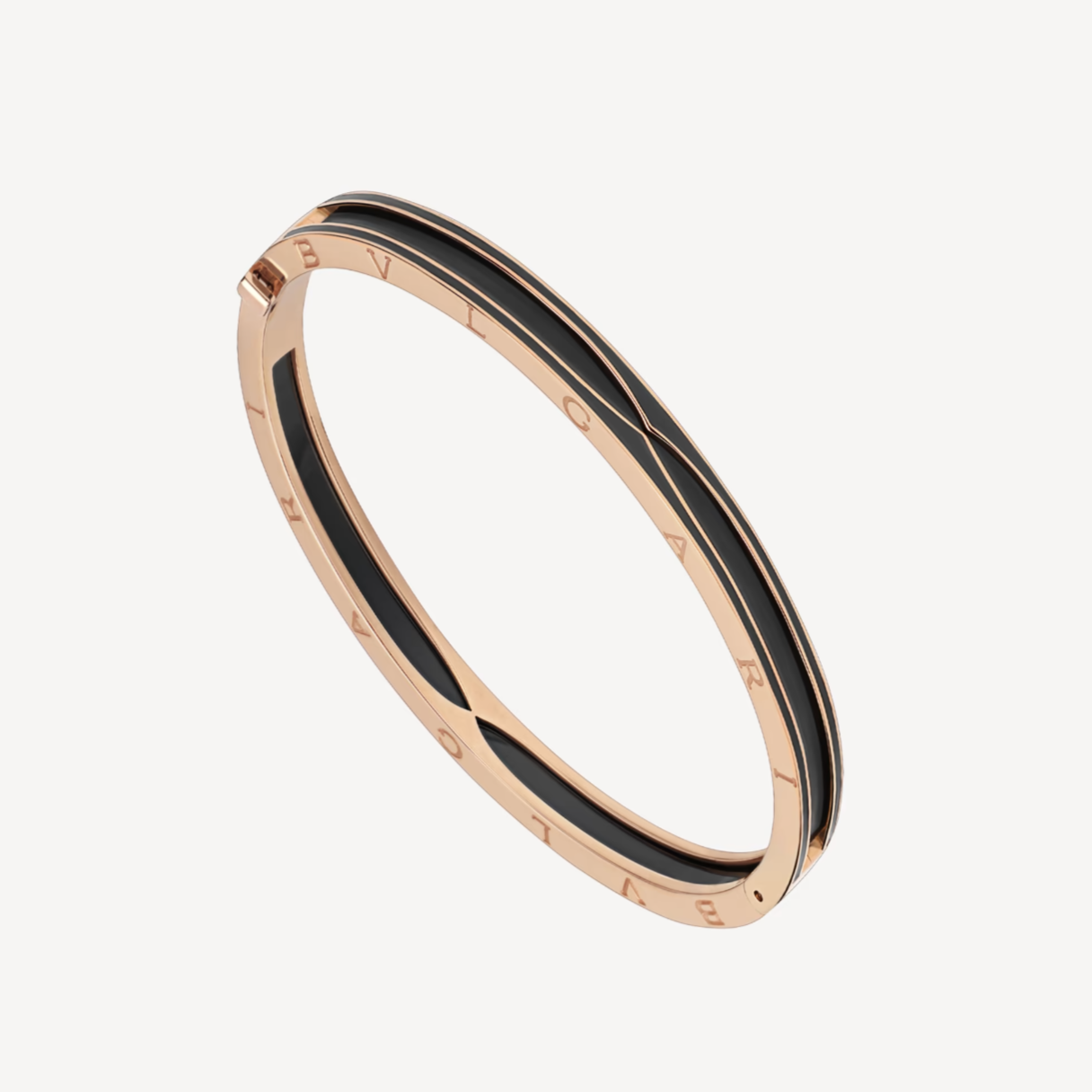 [Angela Jewellery]ZERO 1 PINK GOLD WITH MATTE BLACK CERAMIC BRACELET