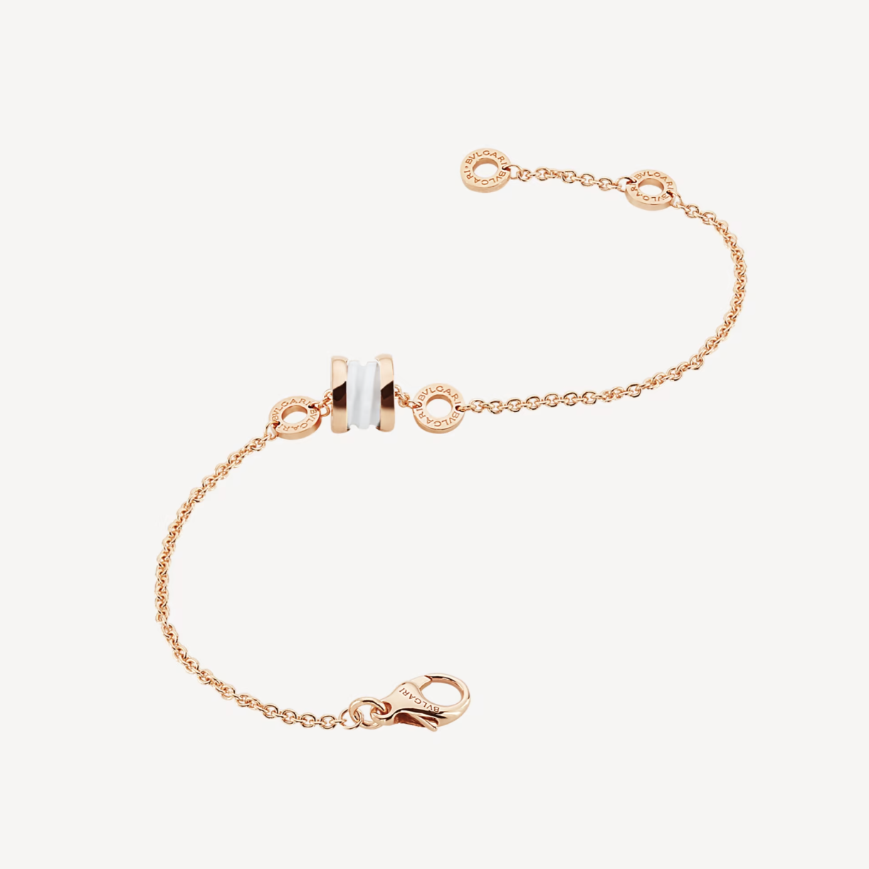 [Angela Jewellery]ZERO 1 SOFT PINK GOLD AND WHITE CERAMIC BRACELET