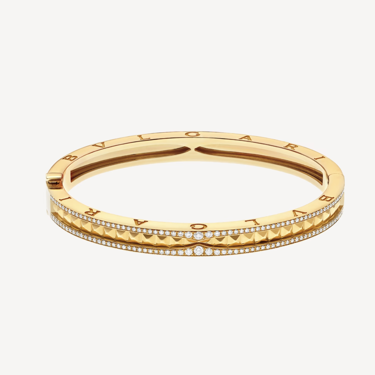 [Angela Jewellery]ZERO 1 SPIRAL AND PAVED DIAMOND GOLD BRACELET