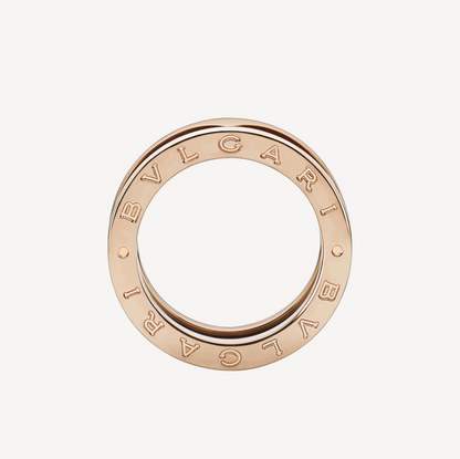 [Angela Jewellery]ZERO 1 TWO-BAND LOOPS AND BLACK CERAMIC PINK GOLD RING