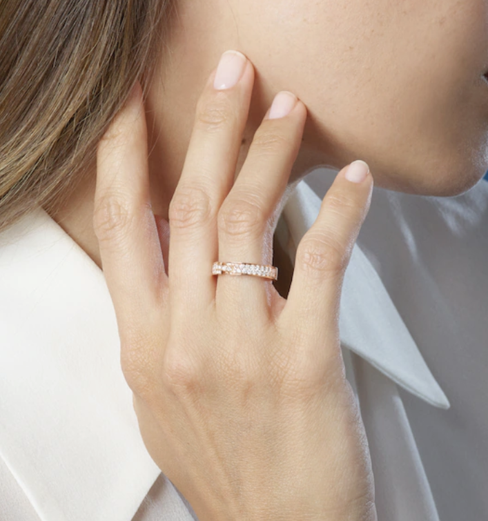 [Angela Jewellery]ALLIANCE LIENS VIDENCE PAVED DIAMOND 4MM RING
