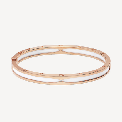 [Angela Jewellery]ZERO 1 PINK GOLD WITH WHITE CERAMIC BRACELET