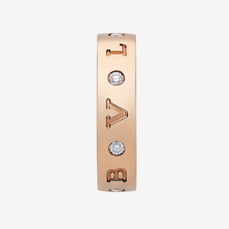 [Angela Jewellery]ZERO 1 ESSENTIAL PINK GOLD BAND WITH DIAMONDS RING