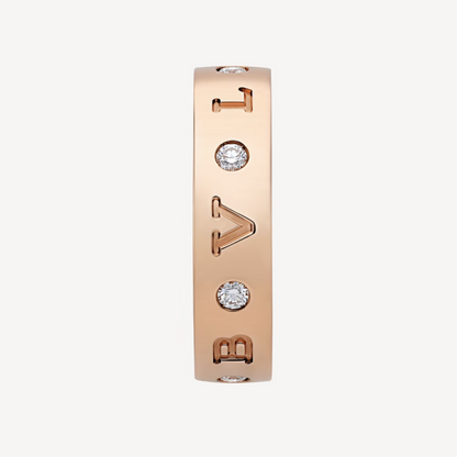 [Angela Jewellery]ZERO 1 ESSENTIAL PINK GOLD BAND WITH DIAMONDS RING