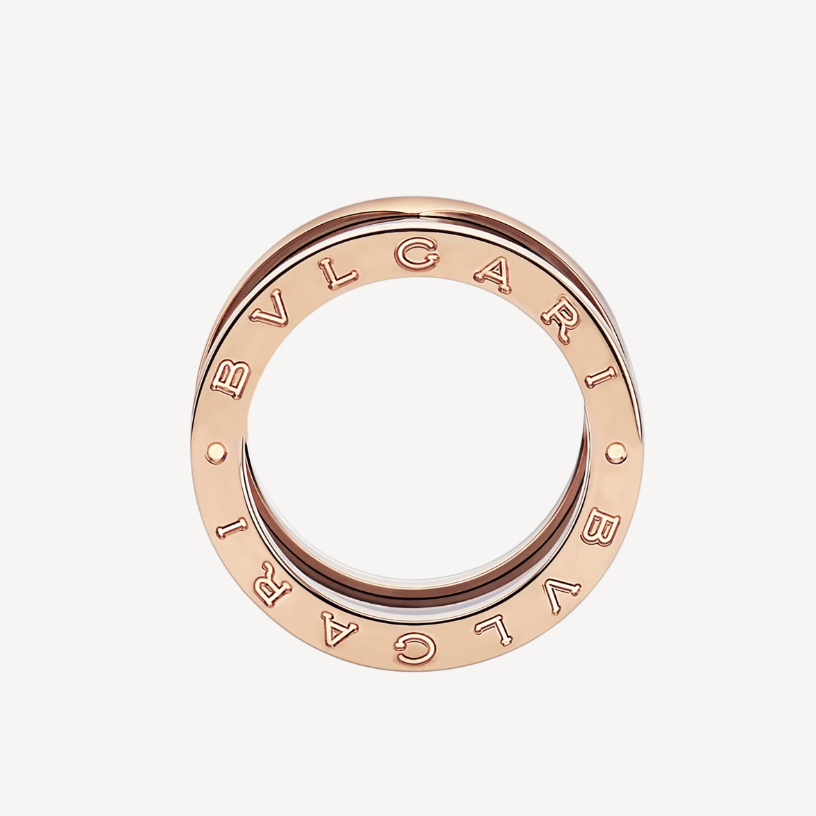 [Angela Jewellery]ZERO 1 FOUR-BAND LOOPS AND BLACK CERAMIC SPIRAL PINK GOLD RING