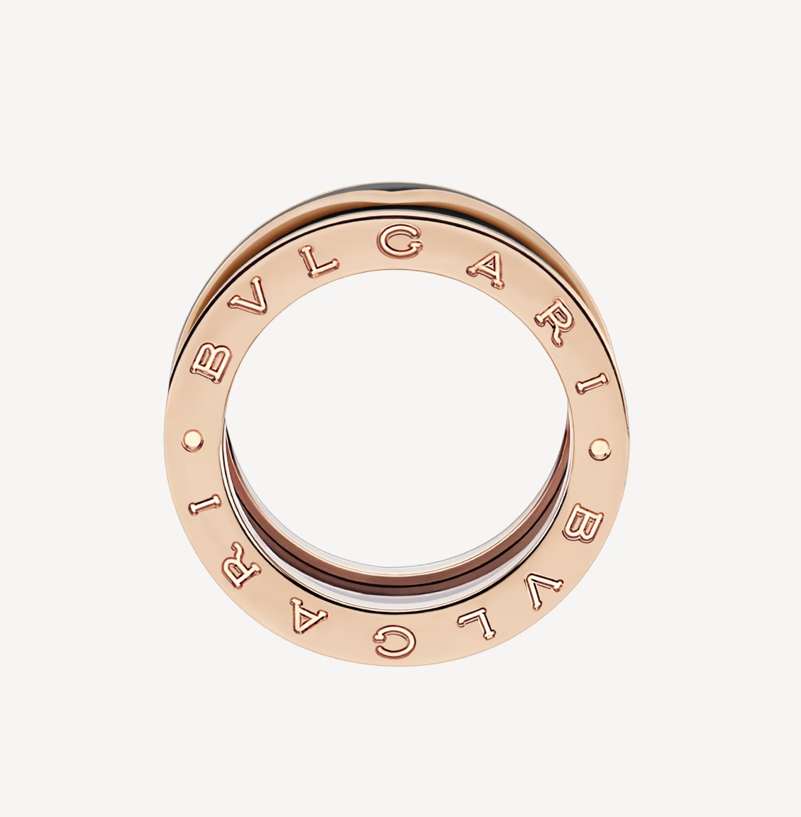 [Angela Jewellery]ZERO 1 TWO-BAND WITH MATTE BLACK CERAMIC PINK GOLD RING