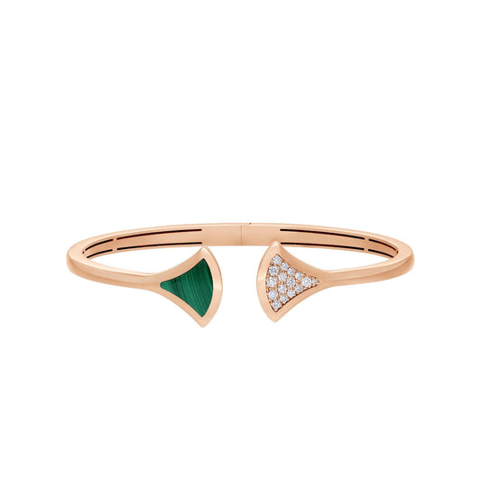 [Angela Jewellery]DREAM BRACELET OPEN MALACHITE PINK GOLD