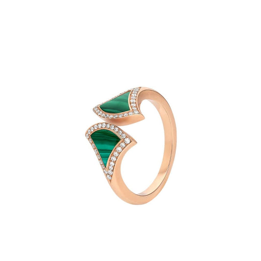 [Angela Jewellery]DREAM MALACHITE DIAMOND OPEN RING