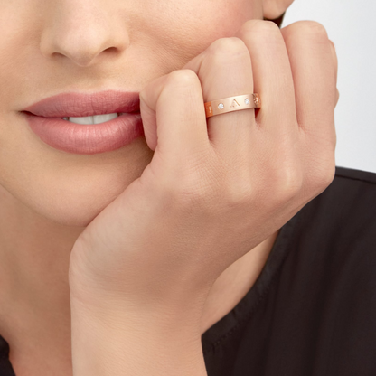 [Angela Jewellery]ZERO 1 ESSENTIAL PINK GOLD BAND WITH DIAMONDS RING