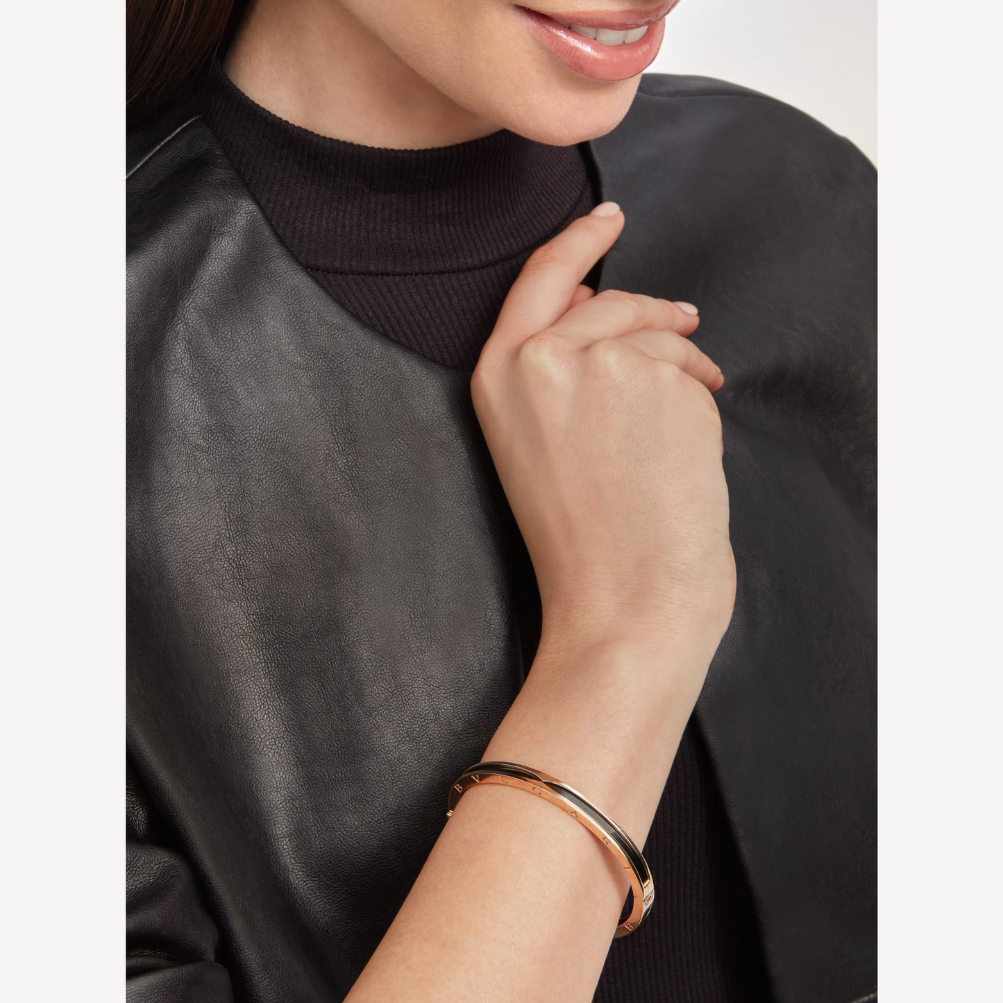 [Angela Jewellery]ZERO 1 PINK GOLD WITH BLACK CERAMIC BRACELET