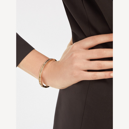 [Angela Jewellery]ZERO 1 SPIRAL AND PAVED DIAMOND GOLD BRACELET