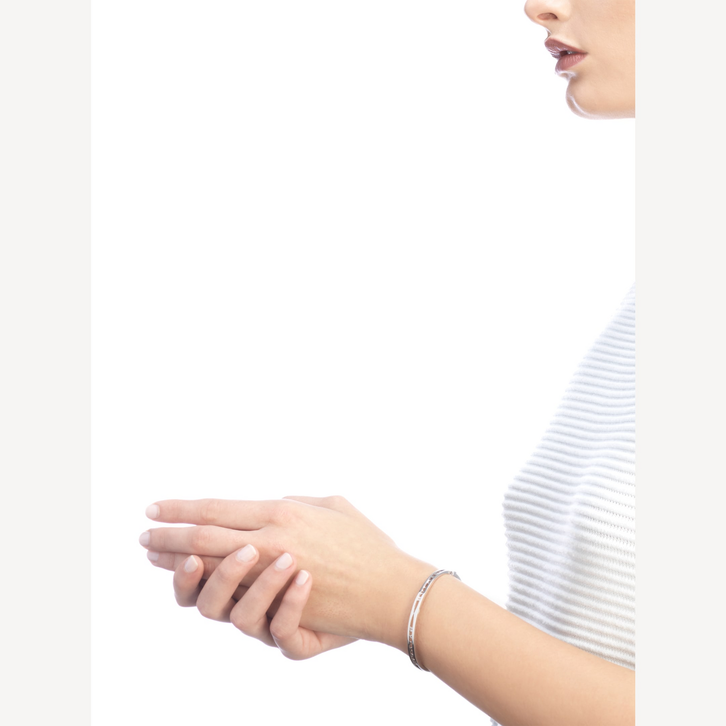 [Angela Jewellery]ZERO 1 SPIRAL LOGO SILVER BRACELET