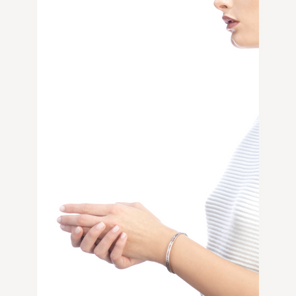 [Angela Jewellery]ZERO 1 SPIRAL LOGO SILVER BRACELET