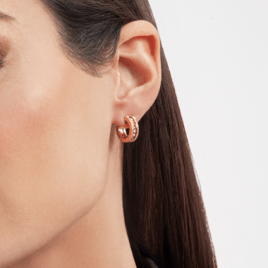 [Angela Jewellery]ZERO 1 ROCK GOLD EARRINGS WITH STUDDED SPIRAL AND PAVED DIAMONDS