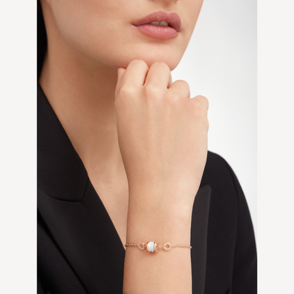 [Angela Jewellery]ZERO 1 SOFT PINK GOLD AND WHITE CERAMIC BRACELET
