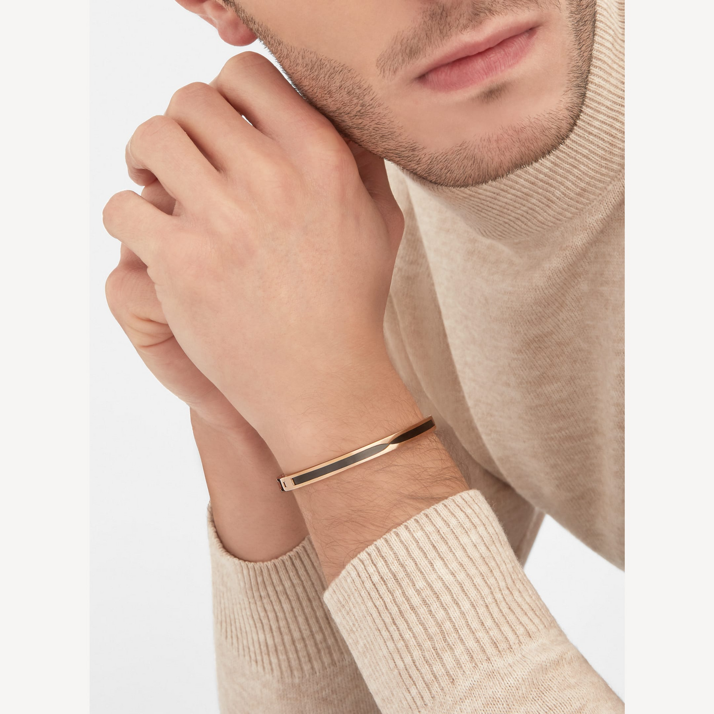 [Angela Jewellery]ZERO 1 PINK GOLD WITH BLACK CERAMIC BRACELET