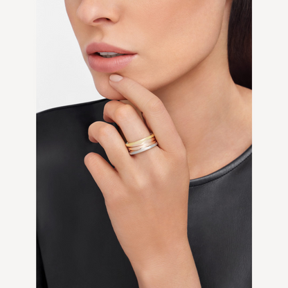 [Angela Jewellery]ZERO 1 THREE-BAND ROSE WHITE AND YELLOW RING