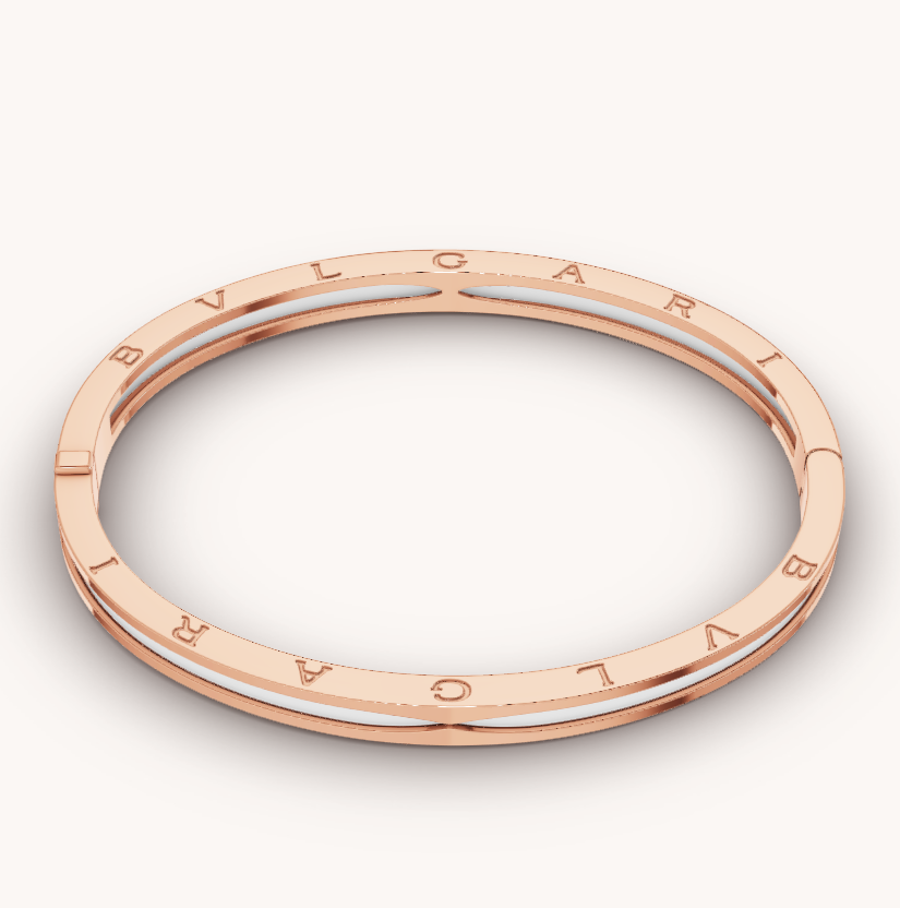 [Angela Jewellery]ZERO 1 PINK GOLD WITH WHITE CERAMIC BRACELET