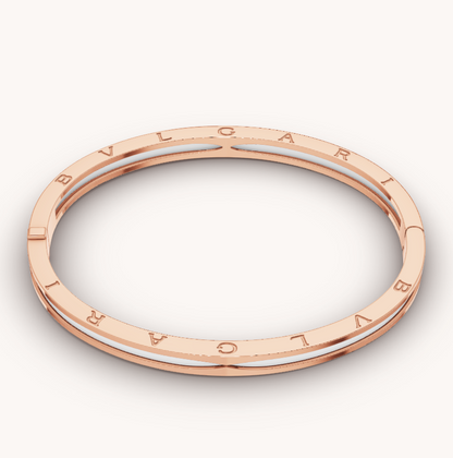 [Angela Jewellery]ZERO 1 PINK GOLD WITH WHITE CERAMIC BRACELET