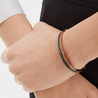 [Angela Jewellery]ZERO 1 PINK GOLD WITH MATTE BLACK CERAMIC BRACELET