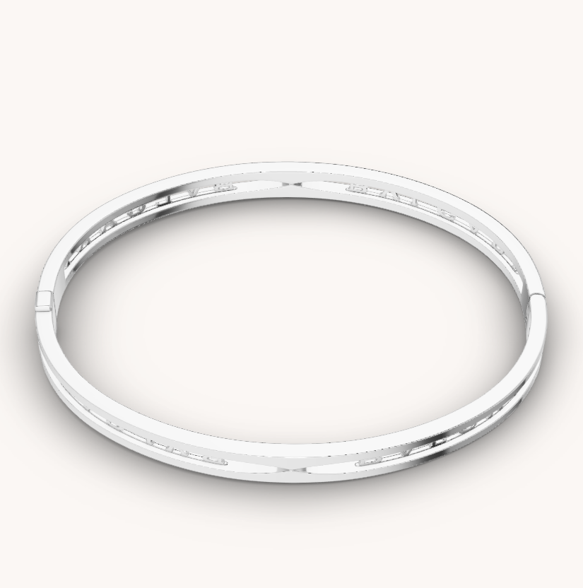 [Angela Jewellery]ZERO 1 SPIRAL LOGO SILVER BRACELET