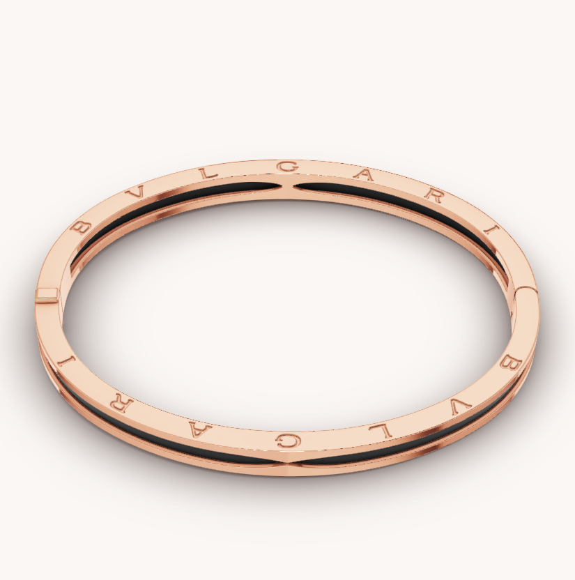[Angela Jewellery]ZERO 1 PINK GOLD WITH BLACK CERAMIC BRACELET