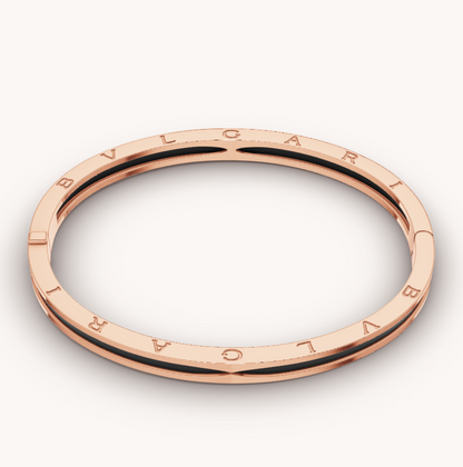 [Angela Jewellery]ZERO 1 PINK GOLD WITH BLACK CERAMIC BRACELET