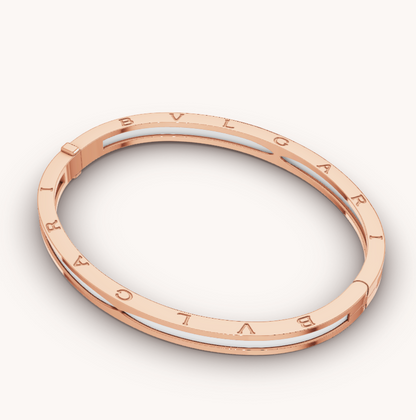 [Angela Jewellery]ZERO 1 PINK GOLD WITH WHITE CERAMIC BRACELET