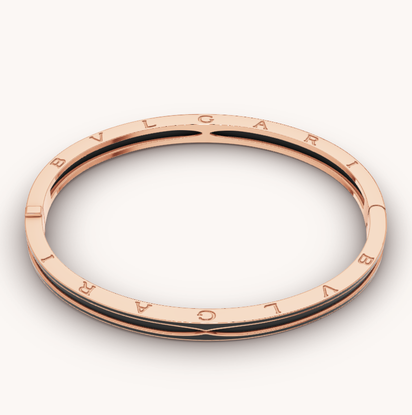 [Angela Jewellery]ZERO 1 PINK GOLD WITH MATTE BLACK CERAMIC BRACELET