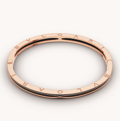 [Angela Jewellery]ZERO 1 PINK GOLD WITH MATTE BLACK CERAMIC BRACELET