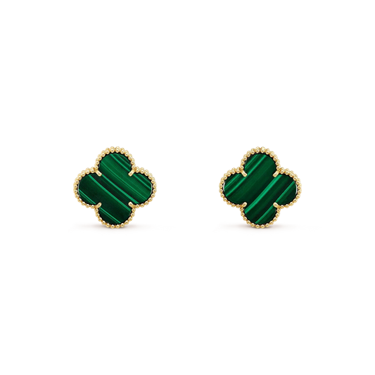 [Angela Jewellery]CLOVER MINI 9.5MM MALACHITE  EARRINGS