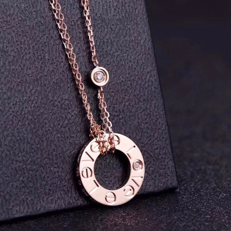 [Angela Jewellery]LOVE NECKLACE 16MM 2 DIAMONDS