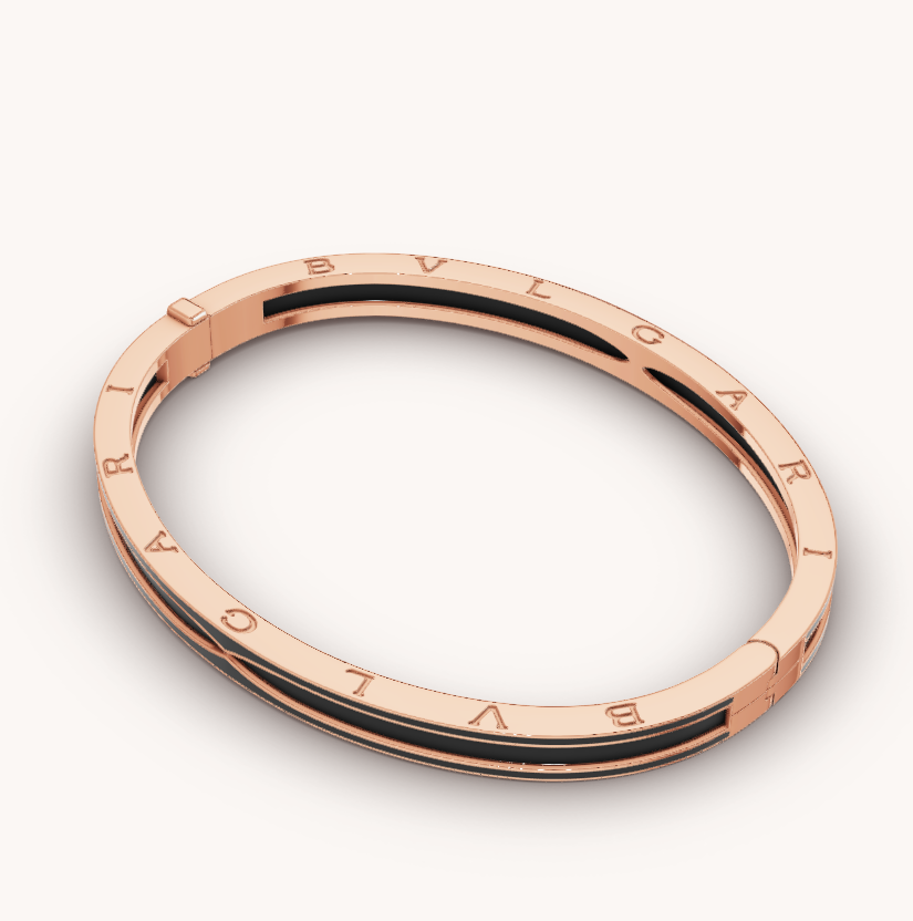 [Angela Jewellery]ZERO 1 PINK GOLD WITH MATTE BLACK CERAMIC BRACELET