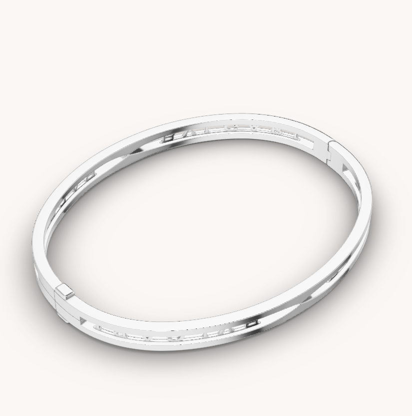 [Angela Jewellery]ZERO 1 SPIRAL LOGO SILVER BRACELET