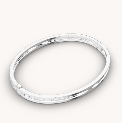 [Angela Jewellery]ZERO 1 SPIRAL LOGO SILVER BRACELET