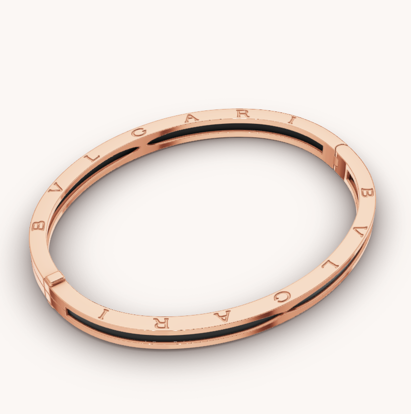 [Angela Jewellery]ZERO 1 PINK GOLD WITH BLACK CERAMIC BRACELET
