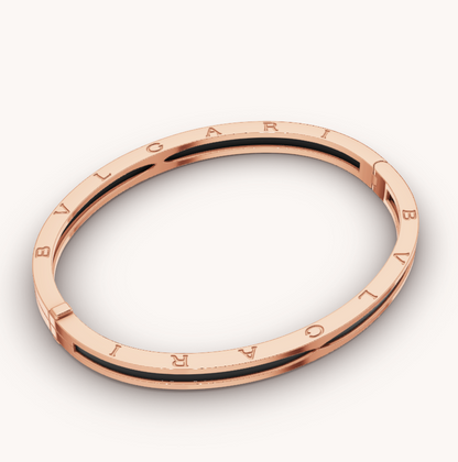 [Angela Jewellery]ZERO 1 PINK GOLD WITH BLACK CERAMIC BRACELET